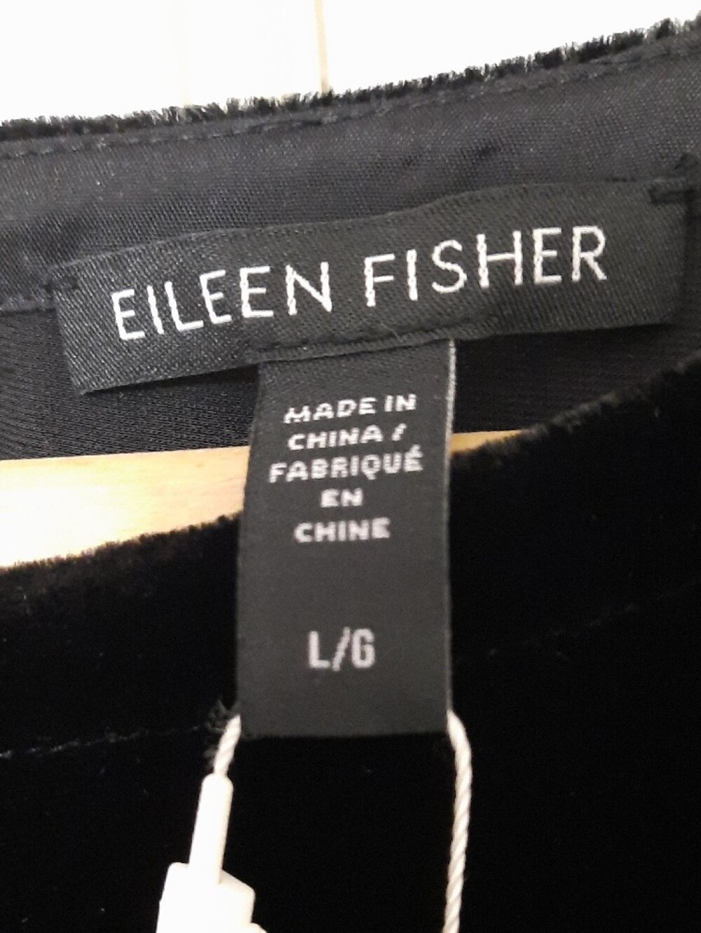 Eileen Fisher Black Velvet Long-Sleeve Shift Dress - Picture 7 of 11